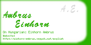 ambrus einhorn business card
